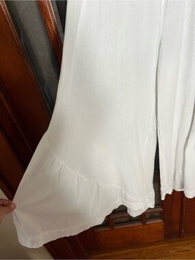 White Flowy Gauze Boho Gypsy Pants Palazzo 100% Cotton